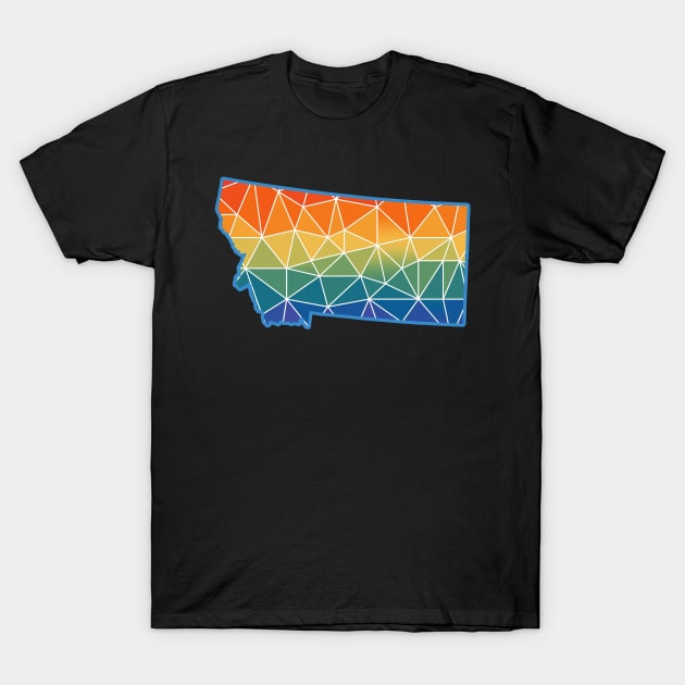 Montana pride LGBT LGBTQ rainbow polygon T-Shirt by LiquidLine